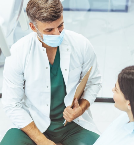 Dentista e paziente.  