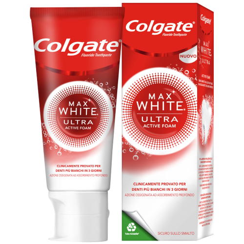 Dentifricio Colgate<sup>®</sup> Max White Ultra Active Foam